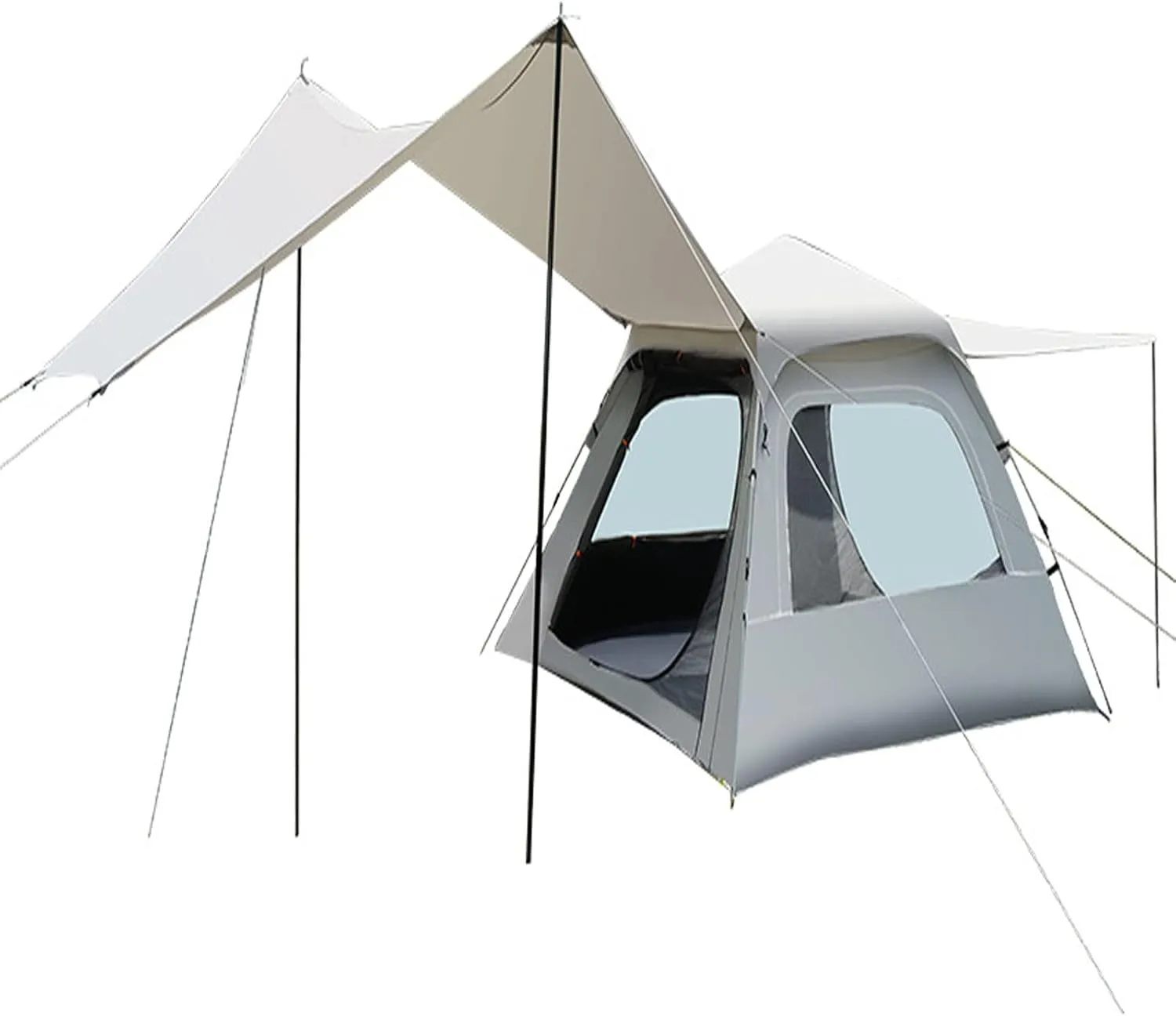 Family Camping Tent, Small/Large Cabin Tent Easy Setup, Automatic Pop Up Tent Build Quickly,2 Mesh Windows, Portable Waterproof & Windproof Tent for Outdoor or Backyard Camping Picnic