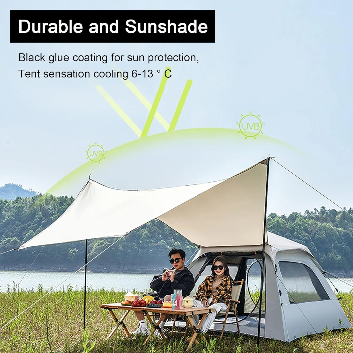Family Camping Tent, Small/Large Cabin Tent Easy Setup, Automatic Pop Up Tent Build Quickly,2 Mesh Windows, Portable Waterproof & Windproof Tent for Outdoor or Backyard Camping Picnic
