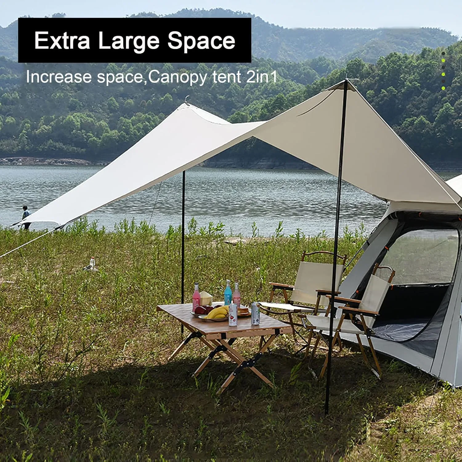Family Camping Tent, Small/Large Cabin Tent Easy Setup, Automatic Pop Up Tent Build Quickly,2 Mesh Windows, Portable Waterproof & Windproof Tent for Outdoor or Backyard Camping Picnic