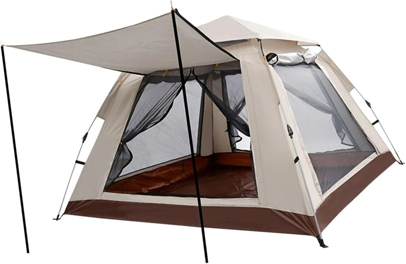 Family Camping Tent with Four Entrances, Quick Setup Travel Shelter