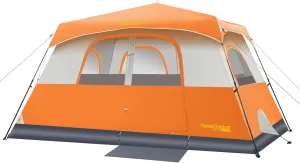 FanttikOutdoor Camping Tent 4/6/8/10 Person Instant Cabin Tent Setup in 60 Seconds with Rainfly & Windproof Portable with Carry Bag for Family Camping & Hiking