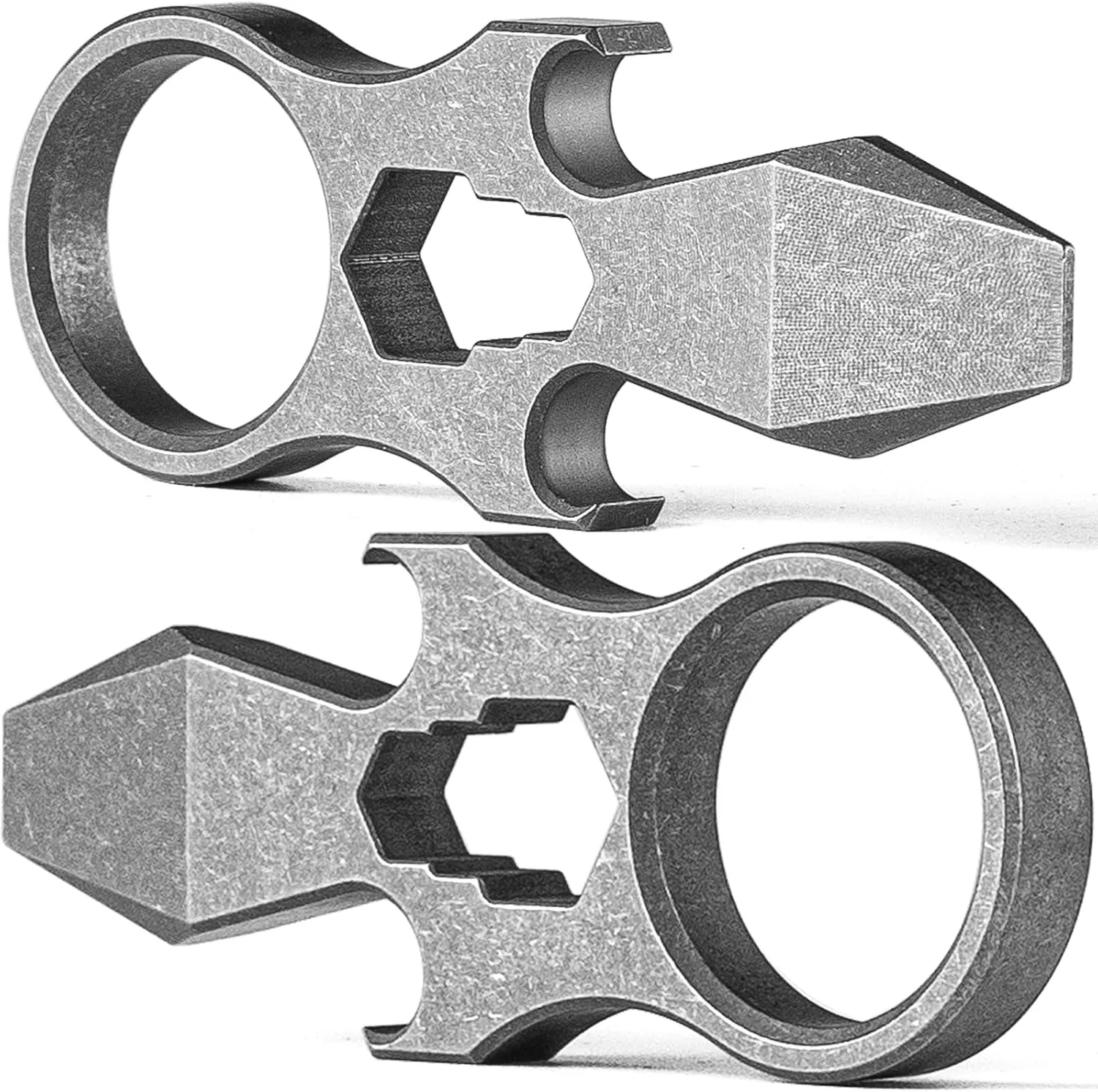FEGVE Mini Titanium EDC Pry Bar Tool, Pocket Pry Bar, Small Prybar Keychain Multitool with Bottle Opener EDC Tool