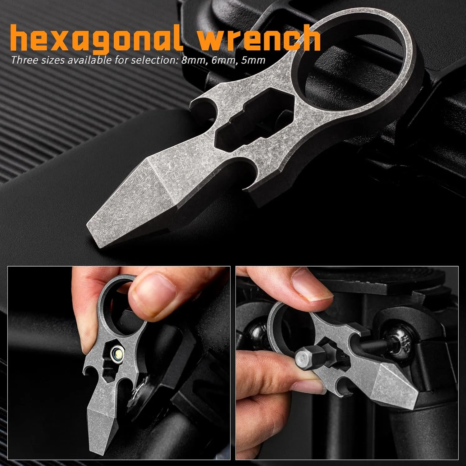 FEGVE Mini Titanium EDC Pry Bar Tool, Pocket Pry Bar, Small Prybar Keychain Multitool with Bottle Opener EDC Tool