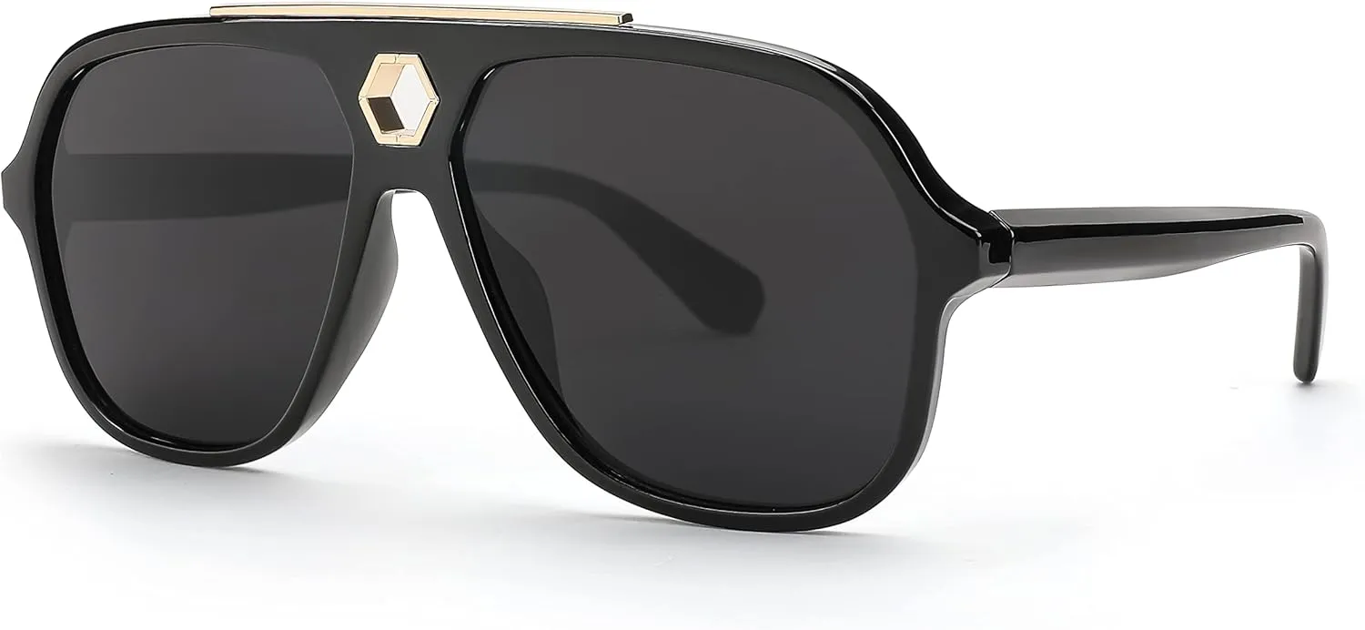 FEISEDY Retro Square 70s Sunglasses for Women Men Vintage Trendy Aviator Sun Glasses B2913