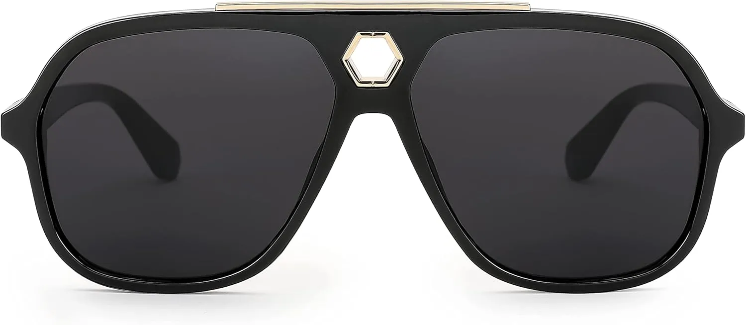 FEISEDY Retro Square 70s Sunglasses for Women Men Vintage Trendy Aviator Sun Glasses B2913