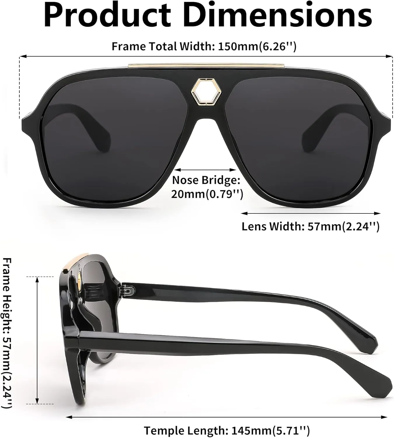 FEISEDY Retro Square 70s Sunglasses for Women Men Vintage Trendy Aviator Sun Glasses B2913