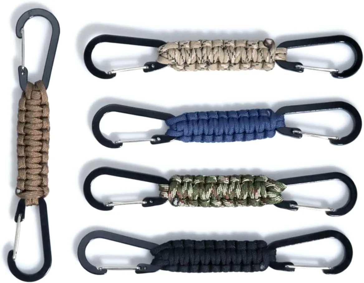 Fence Hook Outdoor Braided Paracord Carabiner Hanging Hooks Perfect Hook for Bottle Bag Camping Tools