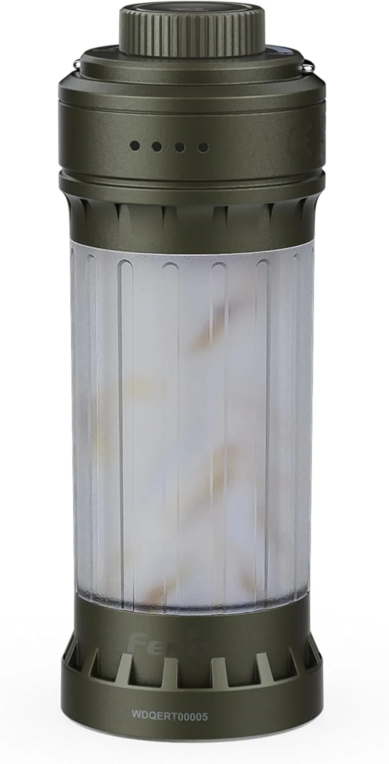 Fenix CL22R Wild Green, Rechargeable Lightweight Multi Beam Compact Lantern | 500 Lumens | 80m | 200 Hrs Max | 2600 mAh | Stepless Brightness | Red Light Mode | Colourful Mood Lighting | IP65