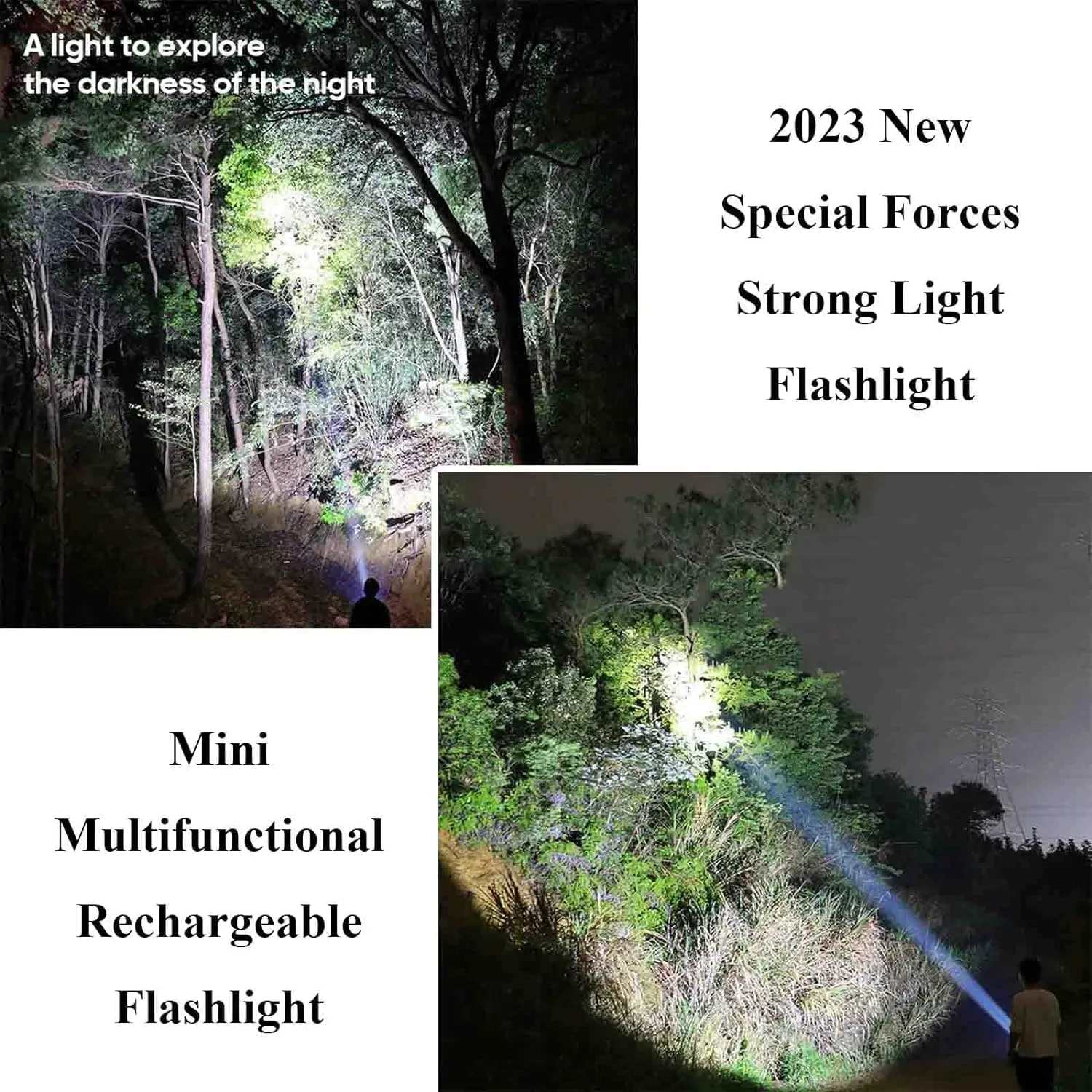 FETNHU Three-Eyed Monster Mini Flashlight, Linterna Mini Flashlight, with 3 Lighting Modes (2PCS)
