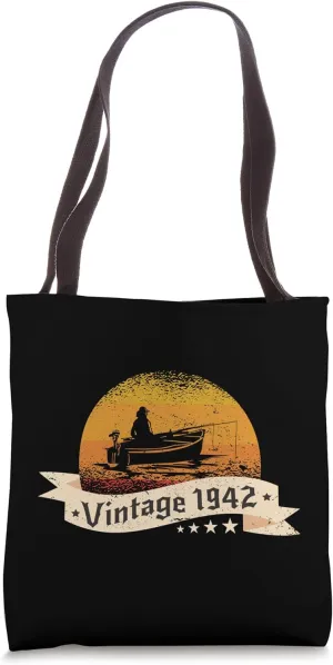 Fisher-men Vintage born 1942 Birthday Fishing-boat Fishing Tote Bag