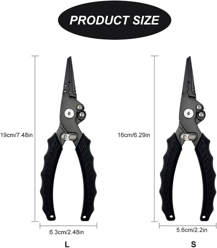 Fishing Plier Fishing Multitool Stainless Steel Pliers Multifunction Fishing Line Cutter Rings Opener with Lock