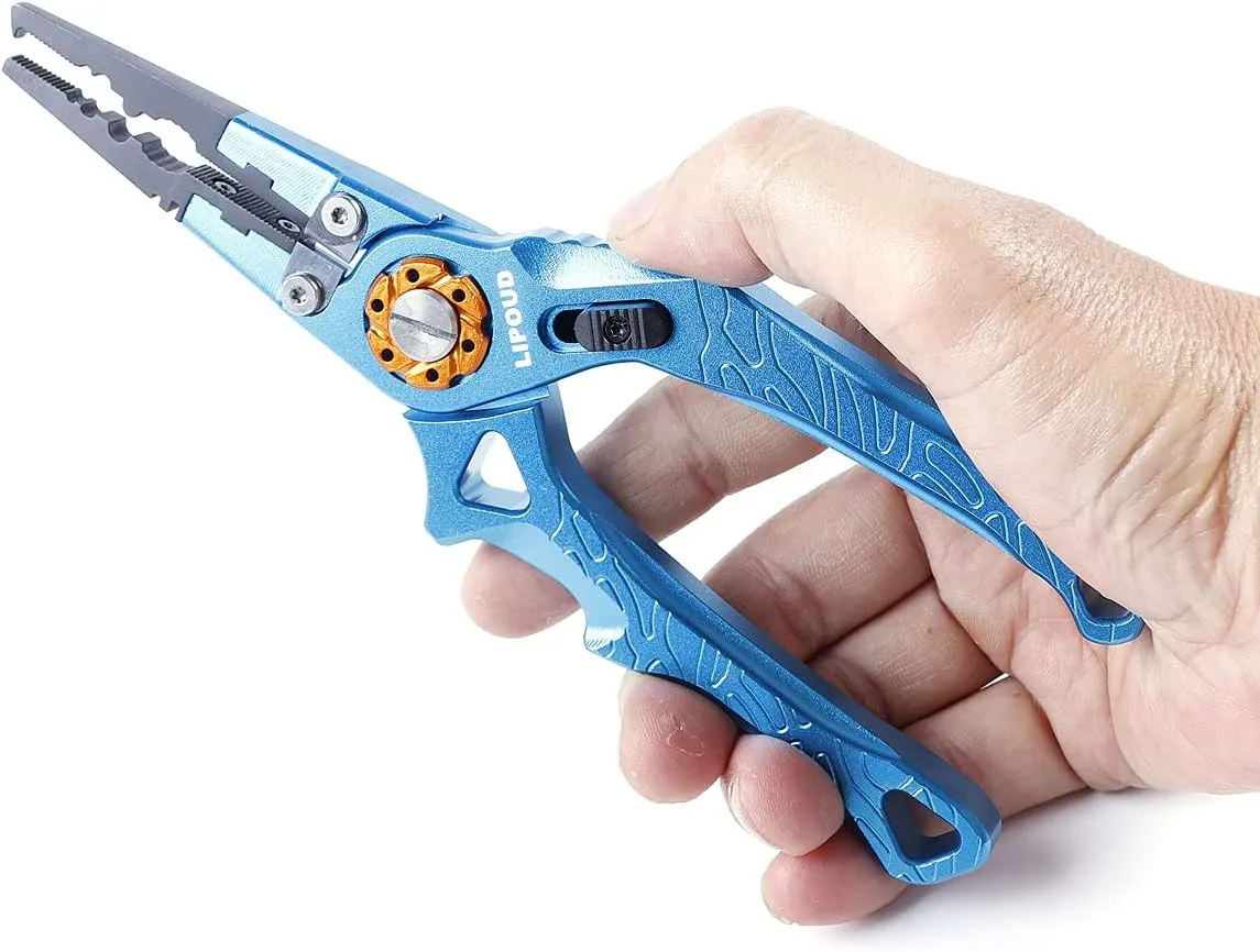 Fishing Pliers Saltwater Hook Remover Fishing Tools Split Ring Pliers Multitool Fish Pliers with Lanyard and Sheath