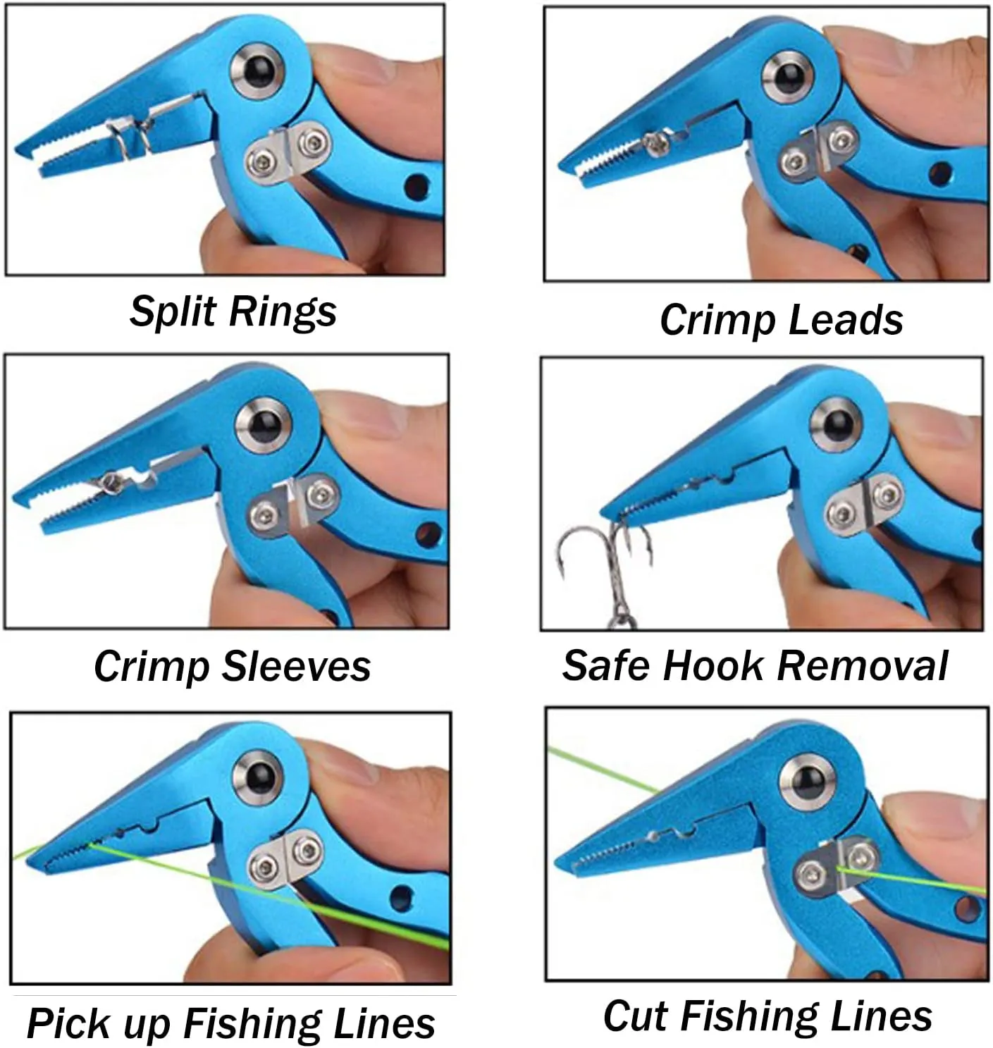 Fishing Pliers Saltwater with Blade Cutter,Aluminum Fishing Multitool Hook Remover for Split Ring,Fishing Line Cutting and Hook Removal-Never Rust,Fishing Gear Gifts for Men