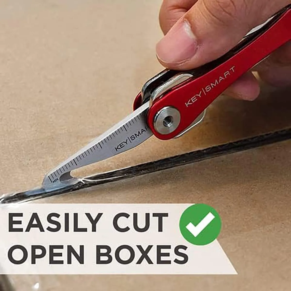 Flat Head Screwdriver, KeySmart MultiTool - 4-in-1 Multi-Purpose Keychain Tool with Box Cutter, Pry Bar