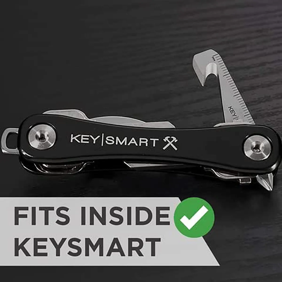 Flat Head Screwdriver, KeySmart MultiTool - 4-in-1 Multi-Purpose Keychain Tool with Box Cutter, Pry Bar