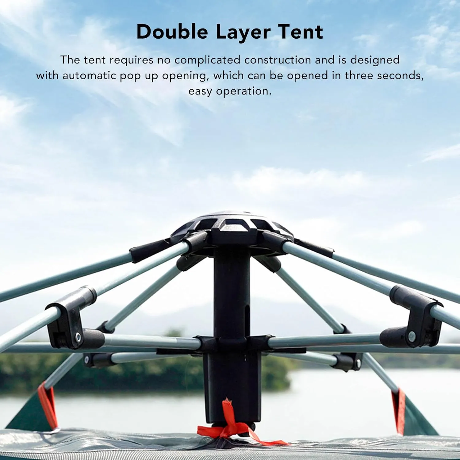 FLEXMAN Camping Tent, Oxford Cloth Automatic Pop Up Waterproof Double Layer Family Tent, Rainproof Waterproof All Weather Tent for Hiking Traveling Backpacking Fishing
