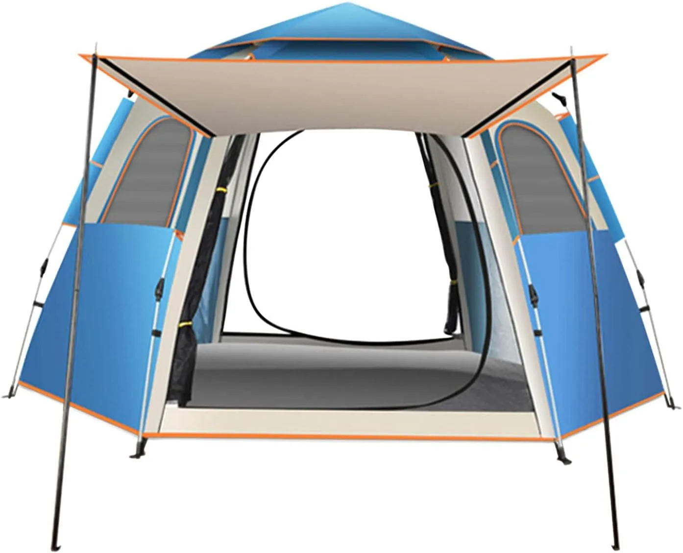 FLEXMAN Camping Tent, Oxford Cloth Automatic Pop Up Waterproof Double Layer Family Tent, Rainproof Waterproof All Weather Tent for Hiking Traveling Backpacking Fishing