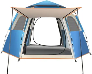 FLEXMAN Camping Tent, Oxford Cloth Automatic Pop Up Waterproof Double Layer Family Tent, Rainproof Waterproof All Weather Tent for Hiking Traveling Backpacking Fishing