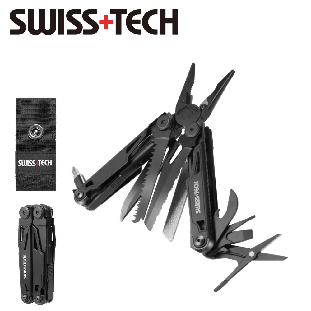 FLISSA 16-in-1 Stainless Steel Multitool Folding Pliers Compact Outdoor Tool
