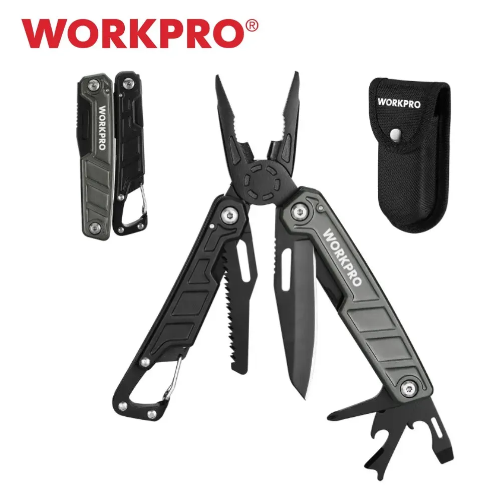 FLISSA 16-in-1 Stainless Steel Multitool Pliers Compact Folding Tool for Camping & Travel