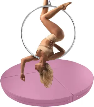 Floor Aerial Hoop Crash Mat 3cm/5cm/10cm Thick, Home Folding Pole Crash Mat, Shock Absorption Anti-Collision Circular Pad for Lyra Hoop/ Stripper Pole ( Color : Pink 1 , Size : 120cmx10cm(47.2x3.9in)