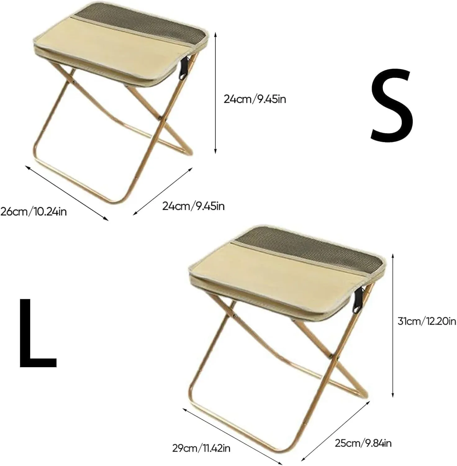 Foldable Backpack Stool, Portable Mini Outdoor Camping Folding Seat with Adjustable Shoulder Strap, for Camping, Fishing, Hiking, Picnics, Outdoor Barbecue(Green,Small)
