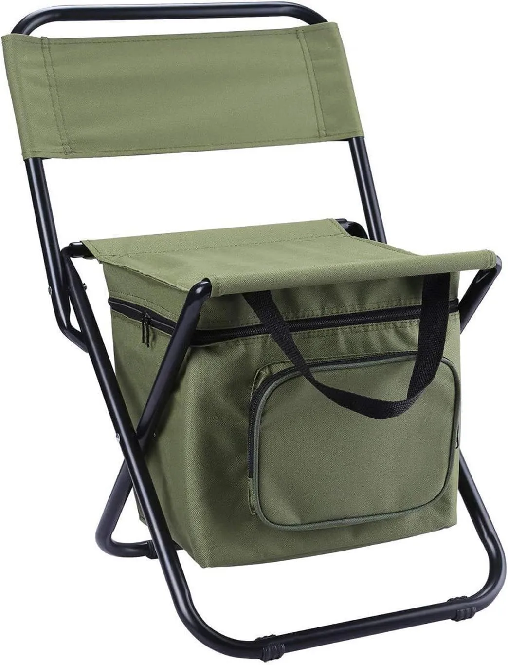 Foldable Camping Chair with Cooler Bag,Backpack Cooler Chair Fishing Chair, Lightweight Backrest Stool Compact Folding Chair Seat Foldable Camp Chair for Picnic,Fishing,Traveling,B