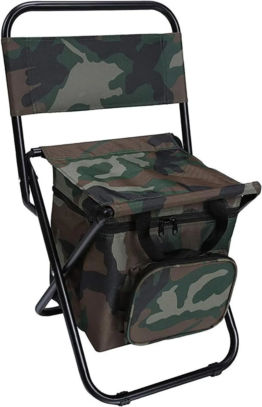 Foldable Camping Chair with Cooler Bag,Backpack Cooler Chair Fishing Chair, Lightweight Backrest Stool Compact Folding Chair Seat Foldable Camp Chair for Picnic,Fishing,Traveling,C