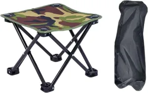 Foldable Camping Stool Fishing Chair Seat with Storage Bag Heavy Duty Outdoor Foot Stool for Travel Picnic Outdoor Activities