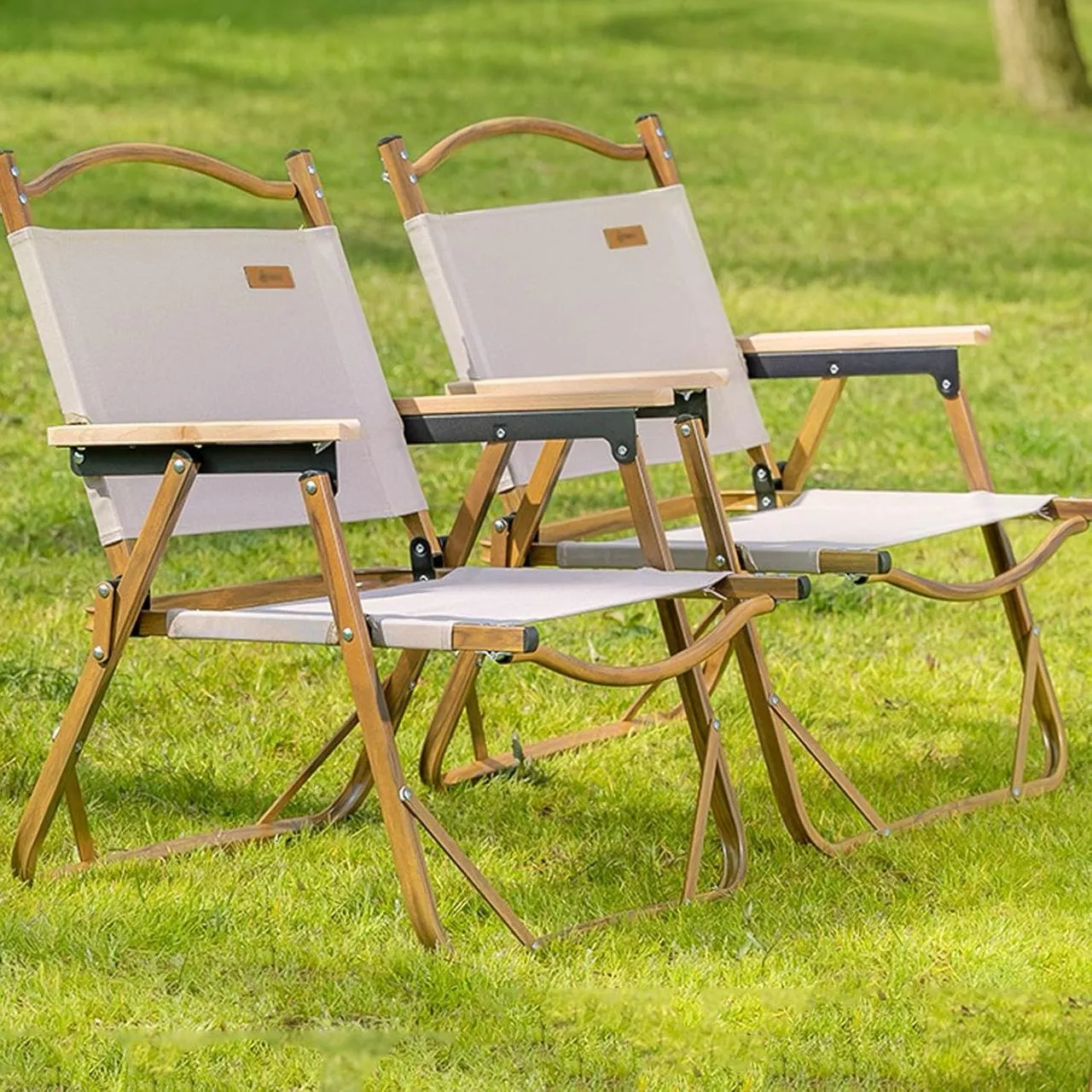 Foldable camping table with chairs and storage box