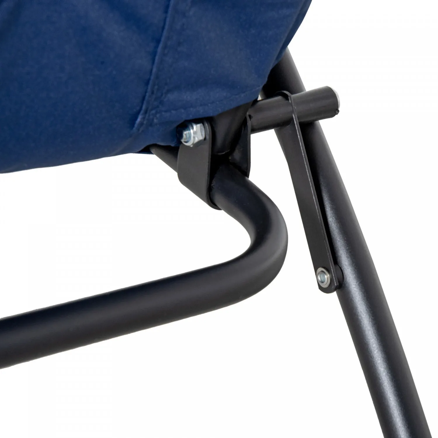 Foldable Lounge Chair, Fabric Upholstered Recliner With Armrest, Blue