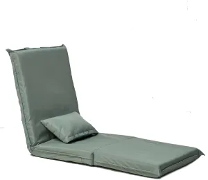 Foldable Portable Chair for Outdoor Activities, 14-Position Adjustable Recliner, Lightweight Design, Carry Bag Included, Light Green