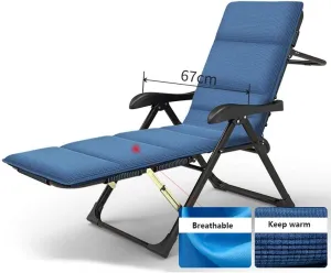 Foldable Recliner Chair Outdoor Folding Chair Reclining Multifunction Breathable Fabric Multi-Range Adjustment Free Installation Office Chair