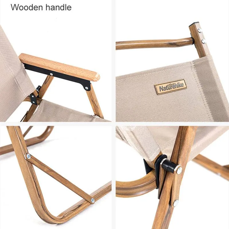 Foldable Wooden Grain Aluminum Camping Chair