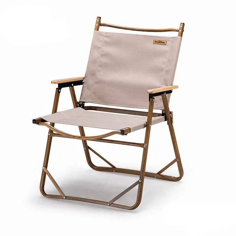 Foldable Wooden Grain Aluminum Camping Chair