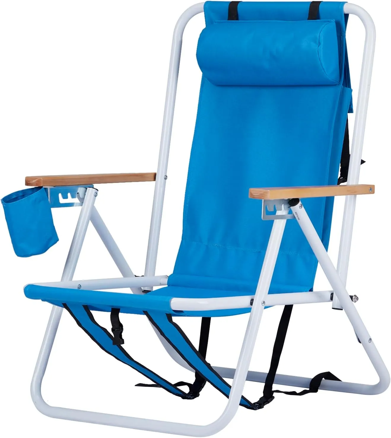 Folding Beach Chair with 350LBS Capacity, Portable Backpack Chair with 4 Position Reclining for Pool, Patio, Outdoor Concert Travel and Camping(Blue-1 Pack)