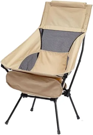 Folding Camping Chair Swing Chair Mesh Back Compact Telescopic Seat Portable Moon Chair for Backpacking Fishing Cycling