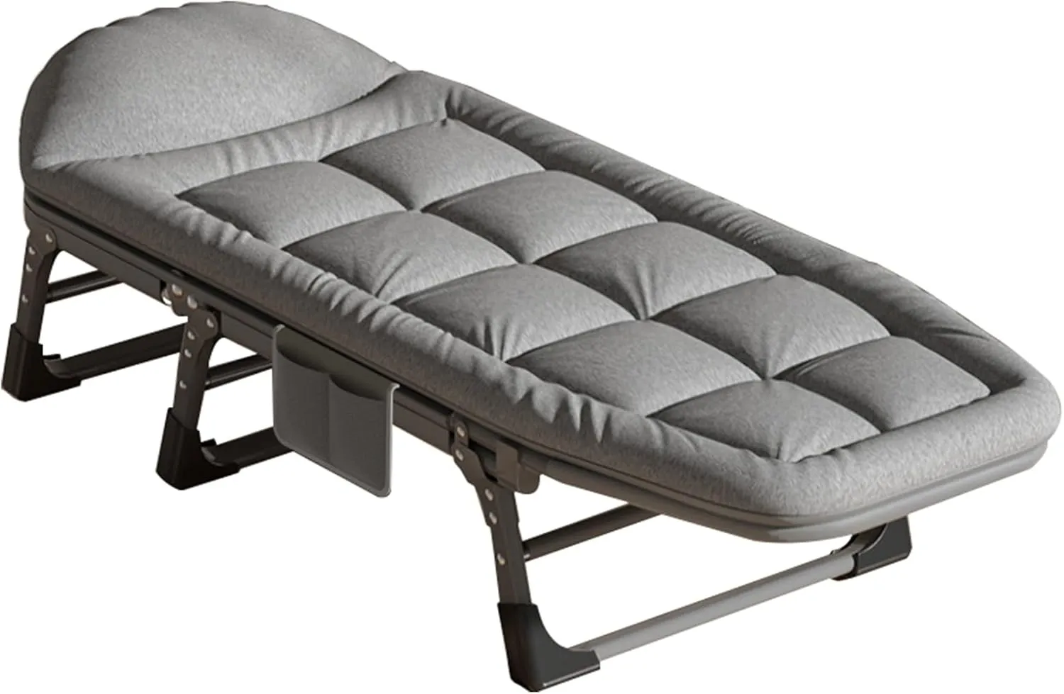 Folding Camping Cot, 4Position Folding Chaise Lounge Chairs Outdoor, Camp Bed for Outdoor, Home, Office, Supports 330 Lbs, for Office/Home Nap/Outdoor Travel, 195x63cm, Dark Gray