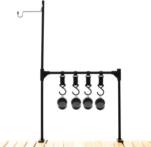 Folding Camping Rack | Collapsible Aluminum Alloy Desk Rack with Hooks,Multifunctional Camping Gear, Lightweight Organizer for Camping, Outdoor, Picnic