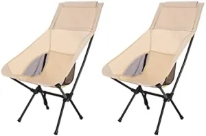 Folding Chair Portable Camping Fishing Bench Picnic Leisure Recliner Camping Chair(Color:Beige)