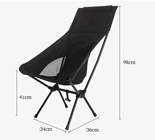 Folding Chair Portable Camping Fishing Bench Picnic Leisure Recliner Camping Chair(Color:Beige)
