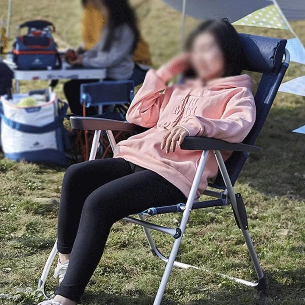 Folding Chairs Outdoor Folding Chair Camping Chair Portable Comfortable Armchair Recliner Lazy Chair Breathable Fishing Chair Portable Camping Chair(A)