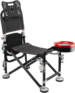 Folding Fishing Chair, Heavy Duty Camping Chair with Rod Holders, Portable Seat Stool with Adjustable Backrest, Compact and Lightweight for Camping, Fishing, Outdoor Activities, 300lbs Capacity Bla