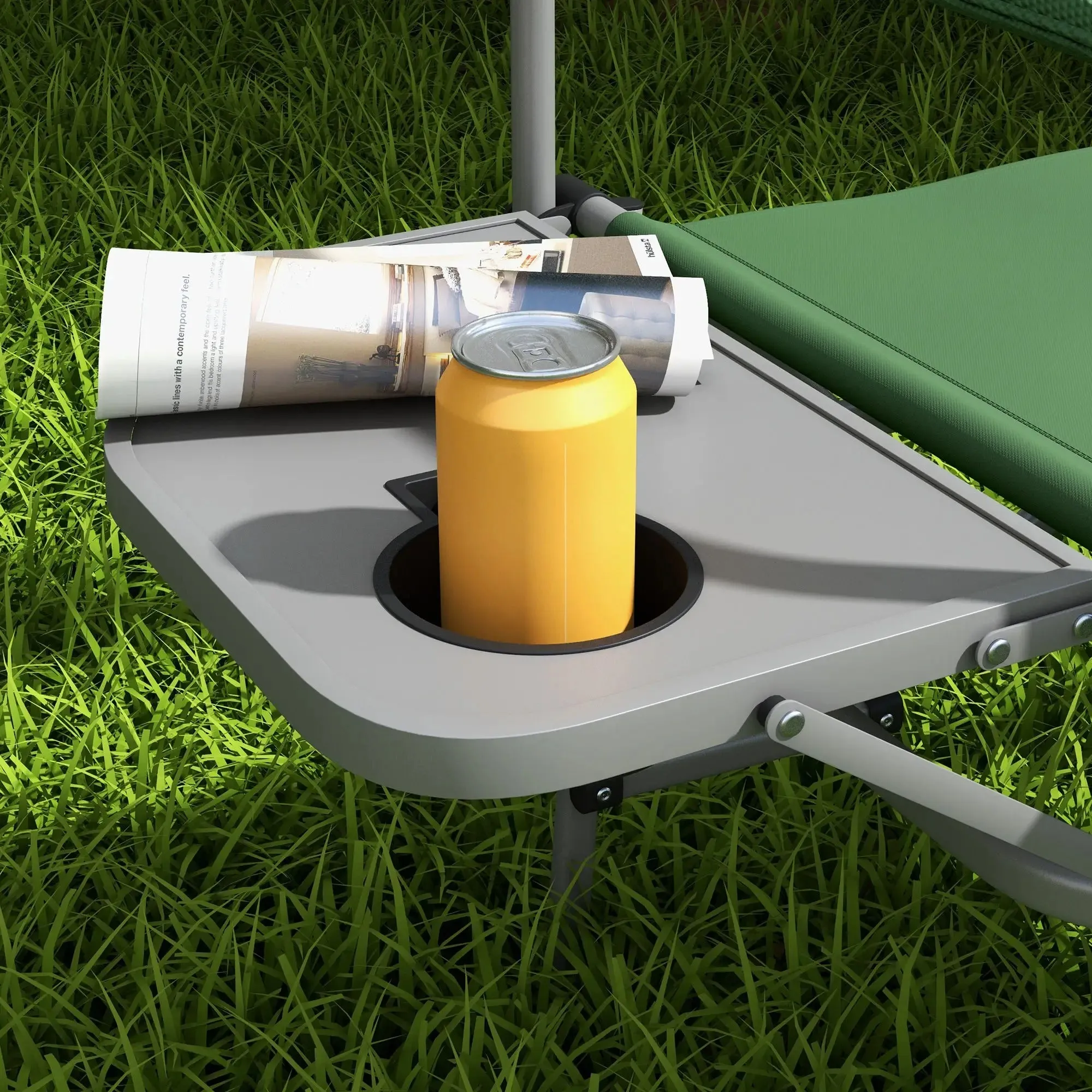 Folding Outsunny With Camping Table Side Timely shipping Directors - Green Chair, No customs hassle