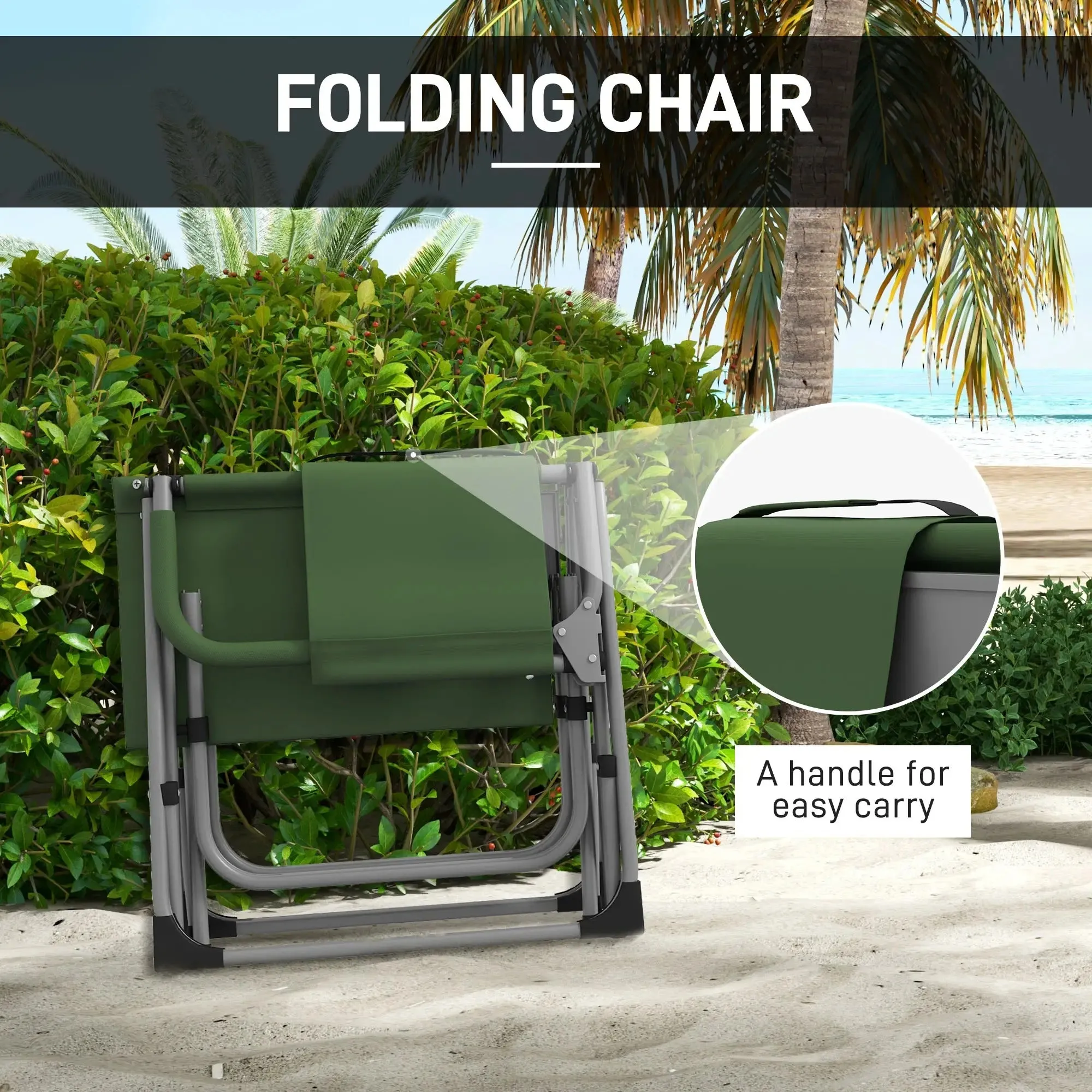 Folding Outsunny With Camping Table Side Timely shipping Directors - Green Chair, No customs hassle