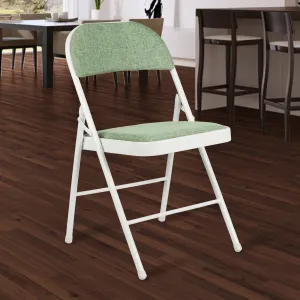 Folding Padded Green Metal Chair