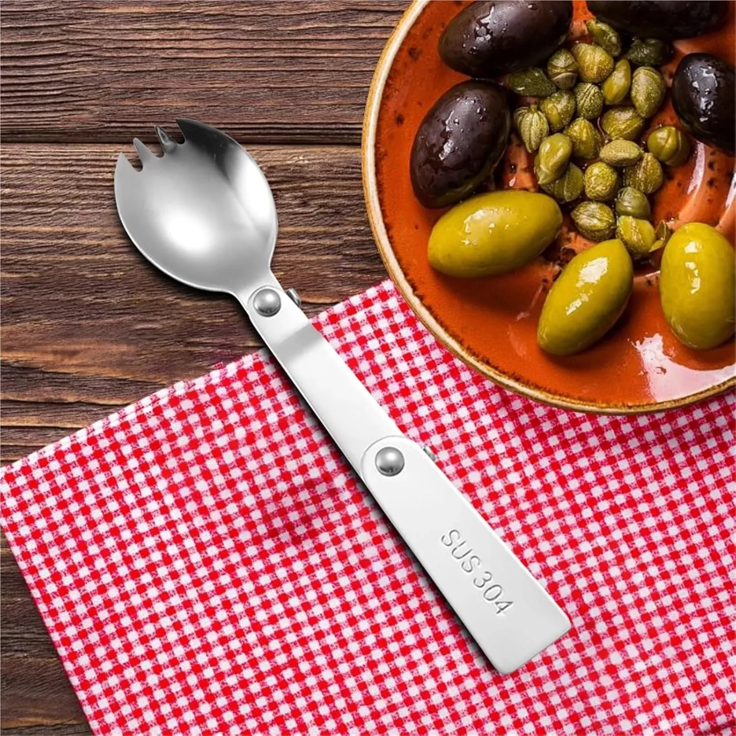 Folding Spoons 12Pcs Folding Spoon Fork Set, 304 Stainless Steel Picnic Foldable Cutlery for Thermos Container Food Containers(Spoon)