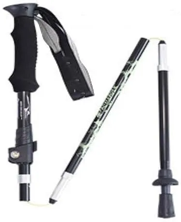 Folding Trekking Poles Hiking Crutches Walking Sticks Outdoor Gear, Outer lock 115 black