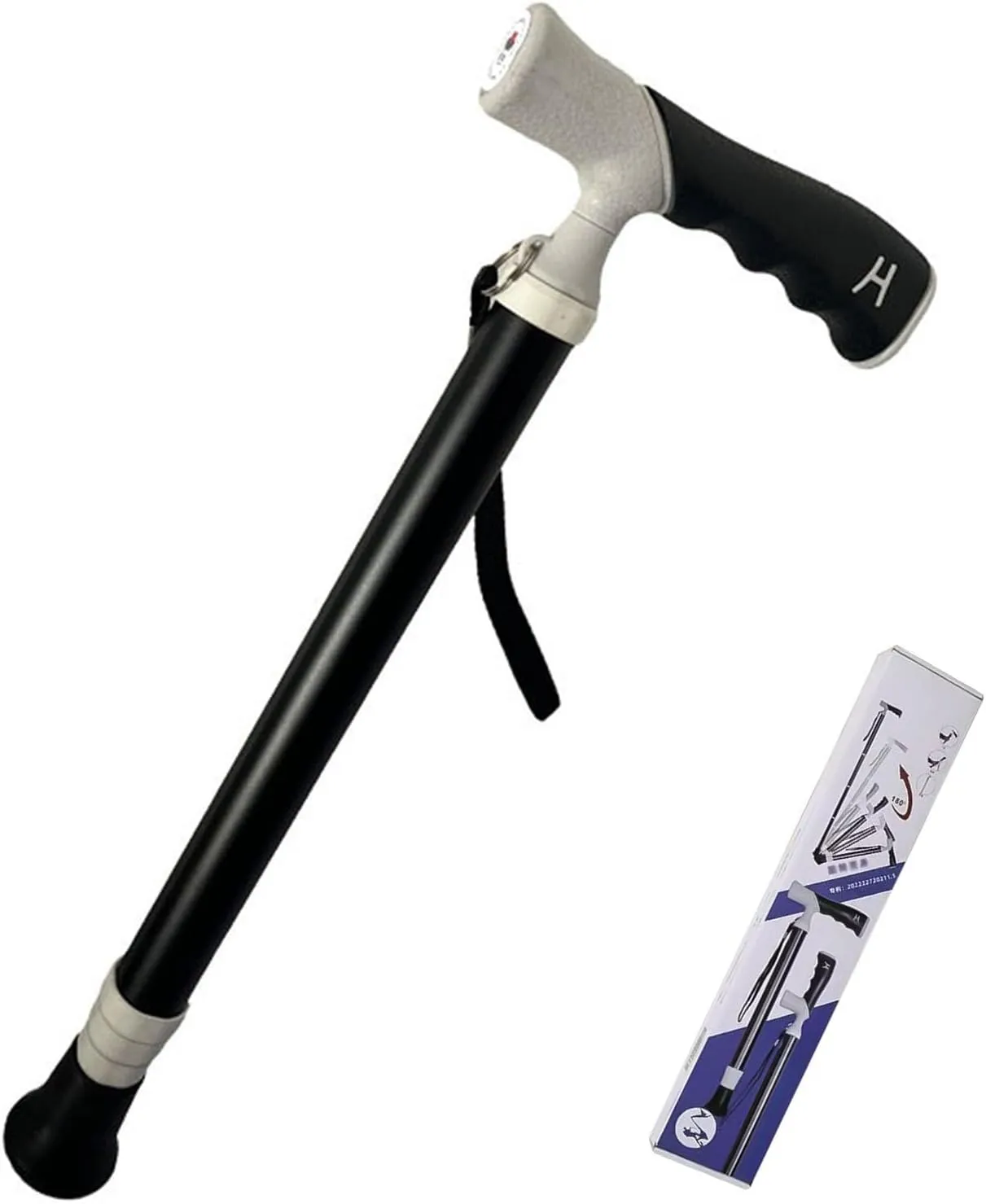 Folding Trekking Poles Hiking Sticks Compact for Travel 1 Pack Telescopic Trekking Poles Assistive Crutches for The Elderly Gift Box Packaging