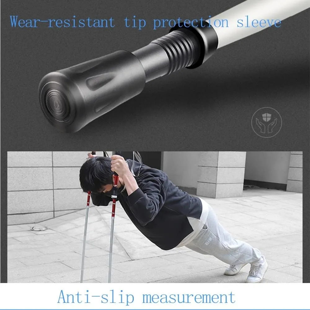 Folding Walking Canes，Adjustable Cane，Balancing Mobility Aid，Comfortable T Handles，for Hiking Mountain Climbing Backpacker，Trekking Pole Hiking Stick。 (Color : T Short Blue)